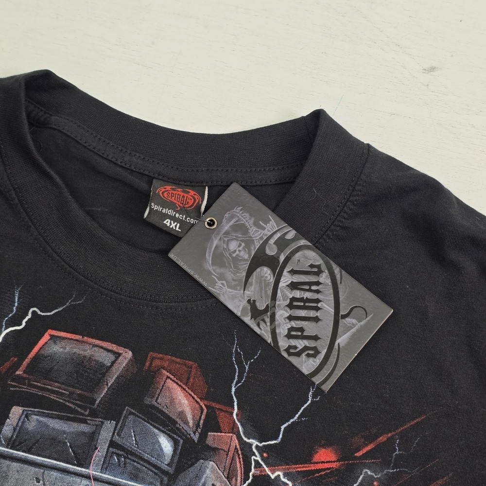 Spiral Direct "Death By TV" Graphic T Shirt Mens 4XL Skull Horror Goth New NWT - Picture 4 of 9